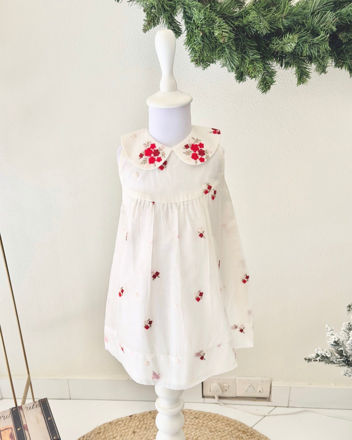 Rosebud Charm Chanderi Dress