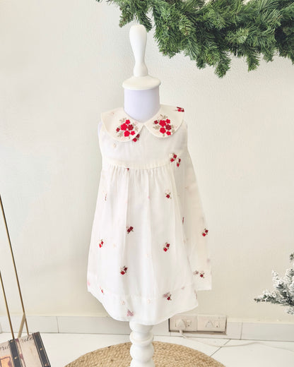 Rosebud Charm Chanderi Dress