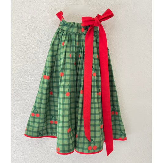 Festive Cherry Bow Dress