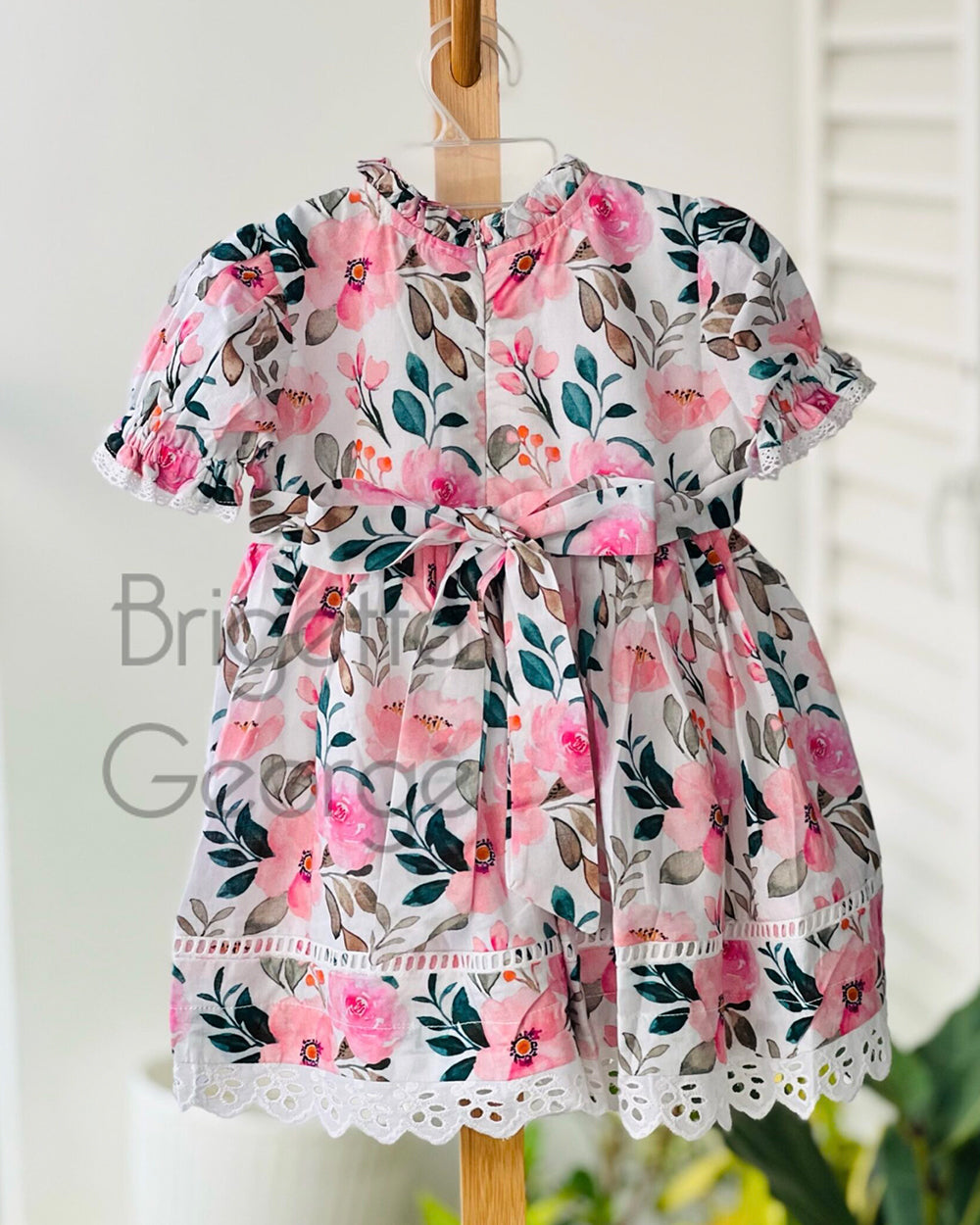 Pink Floral Puff Sleeve